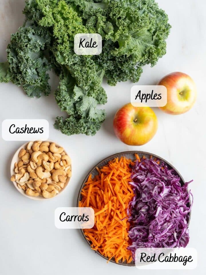 Kale Apple Slaw with Cashew Dressing - Peel with Zeal