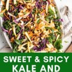 Apple and kale slaw on a plate.