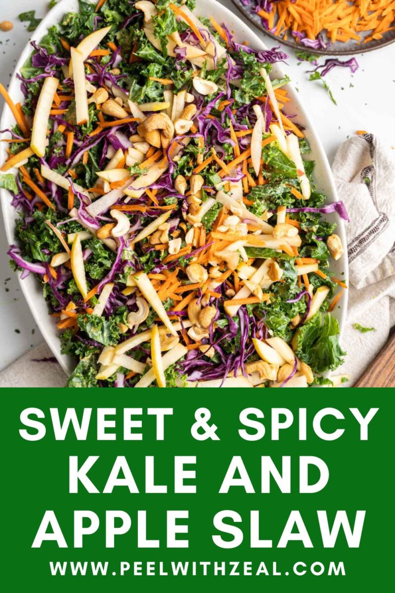 Apple and kale slaw on a plate.
