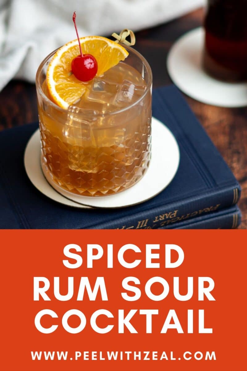 Rum sour in a cocktail glass.