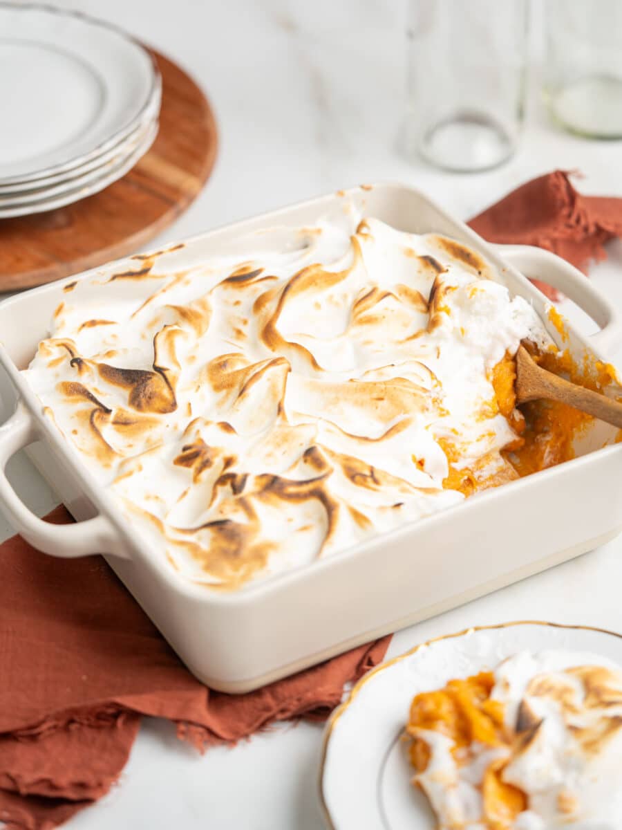 A serving of sweet potato marshmallow fluff.