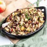 Wild rice pilaf with spoon.