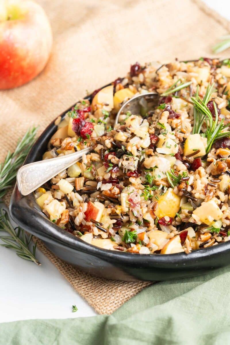 Thanksgiving Rice with Apples and Cranberries - Peel with Zeal