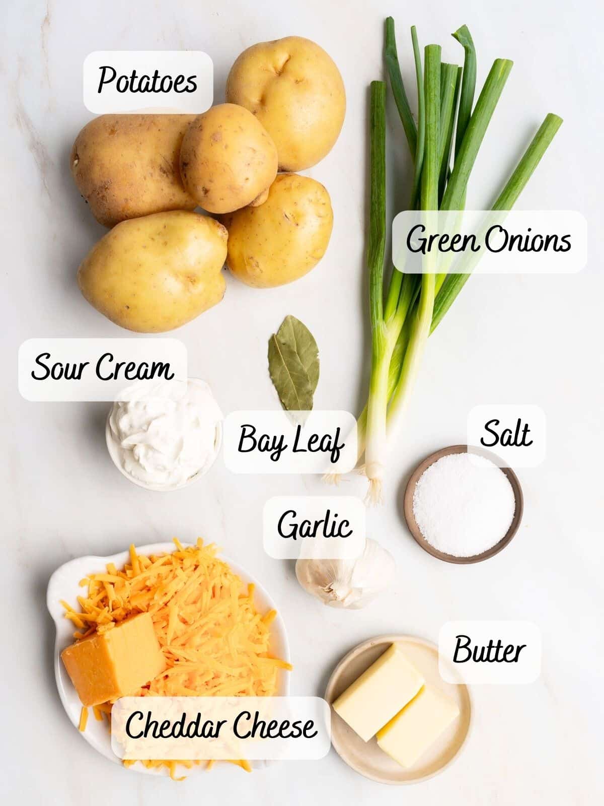 Recipe ingredients on a counter.