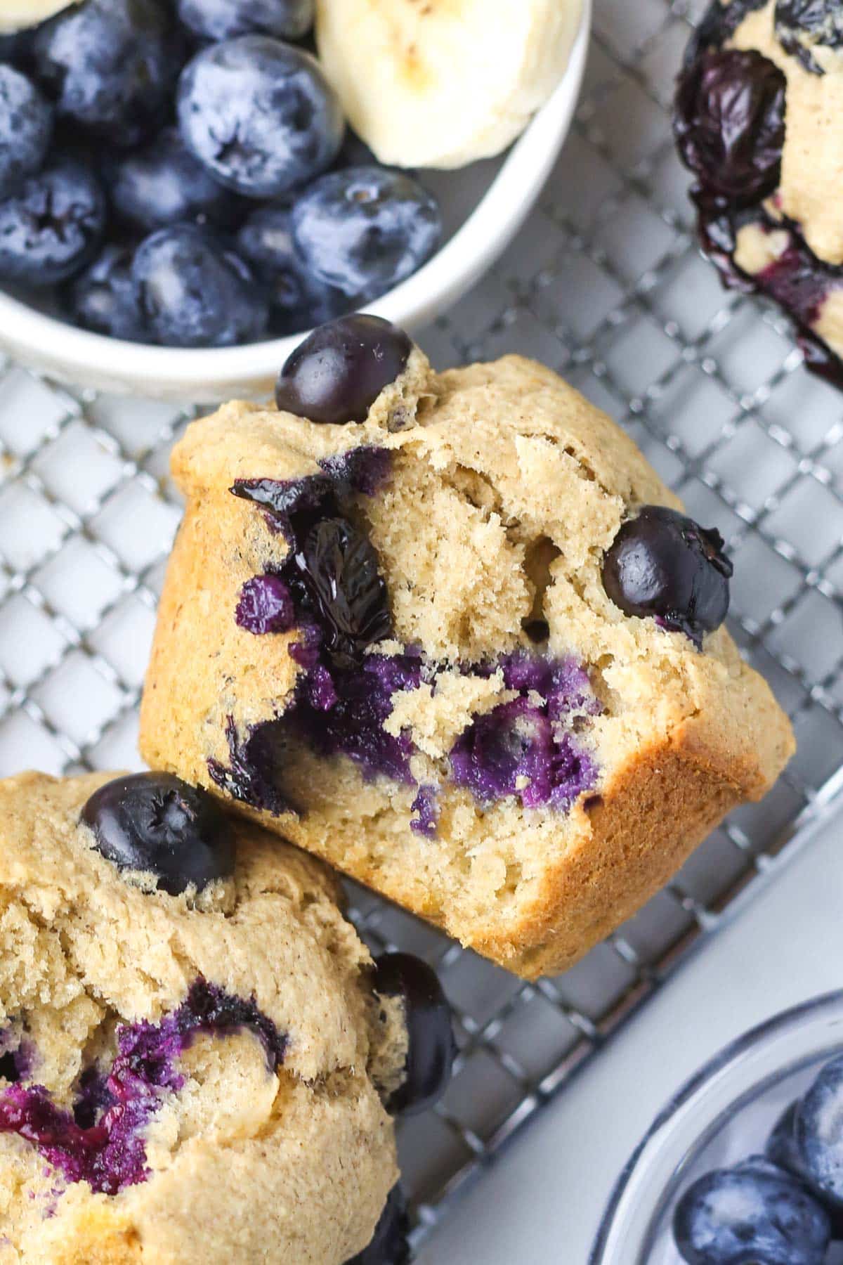 Blueberry oatmeal muffins.