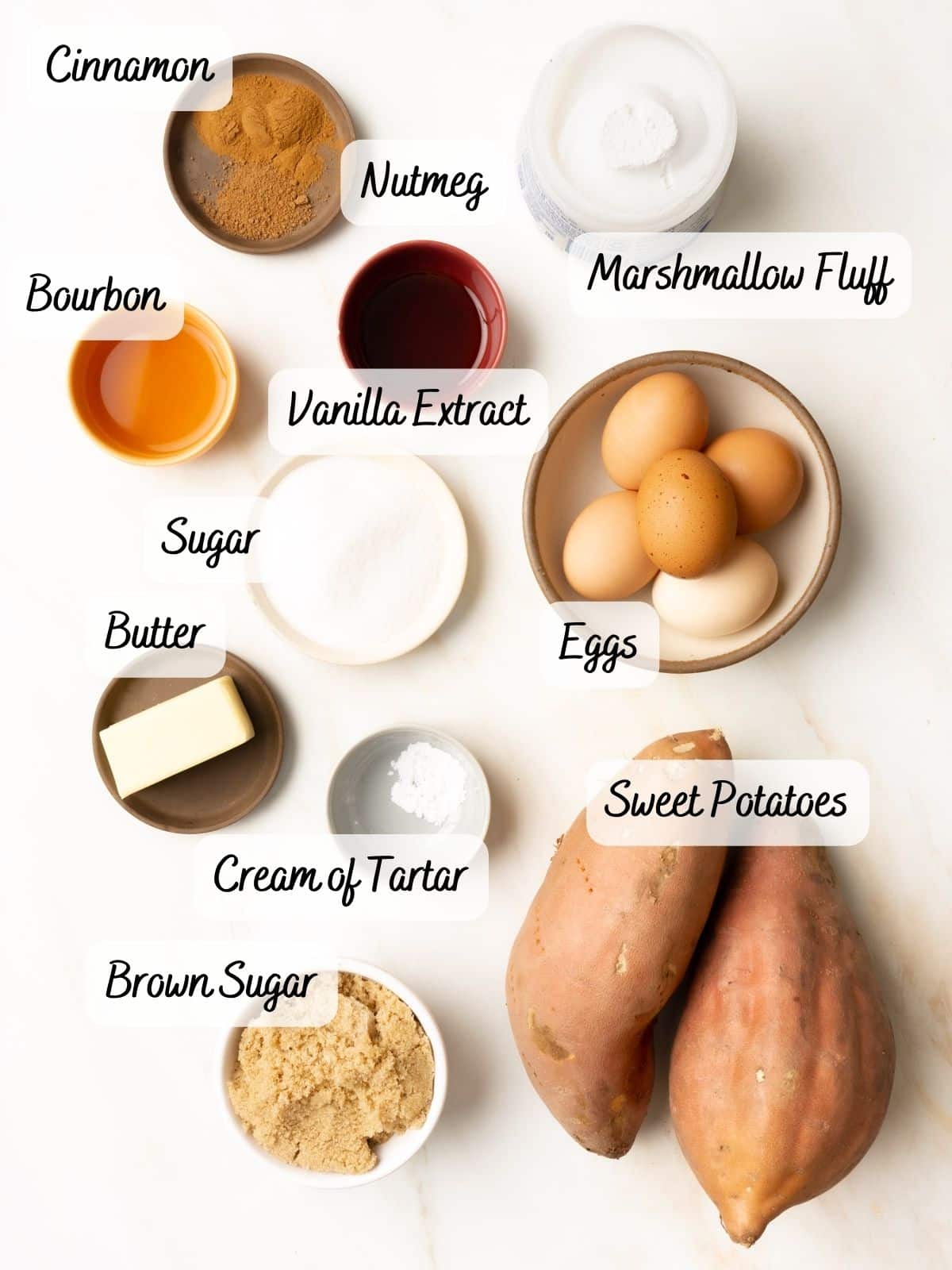 Recipe ingredients on a counter.