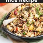 Wild rice pilaf with apples.