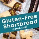 Gluten-free shortbread on top of baking sheet.