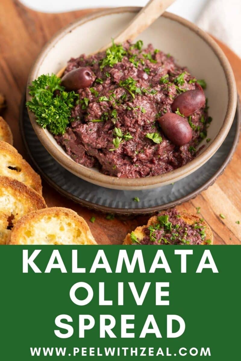 Kalamata olive tapenade in a bowl.