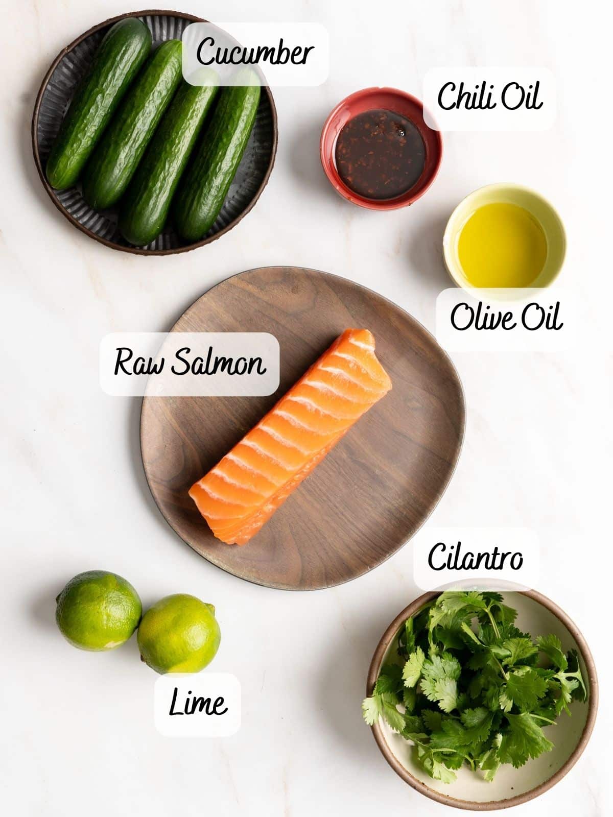 Recipe ingredients on a counter.