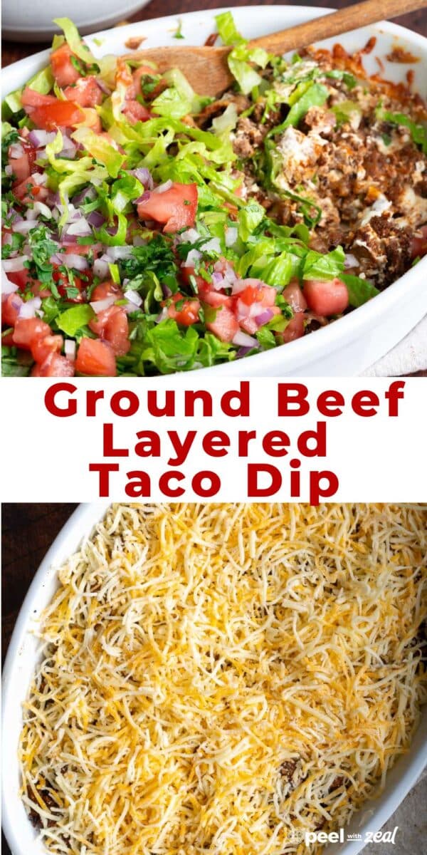 Ground beef taco dip.