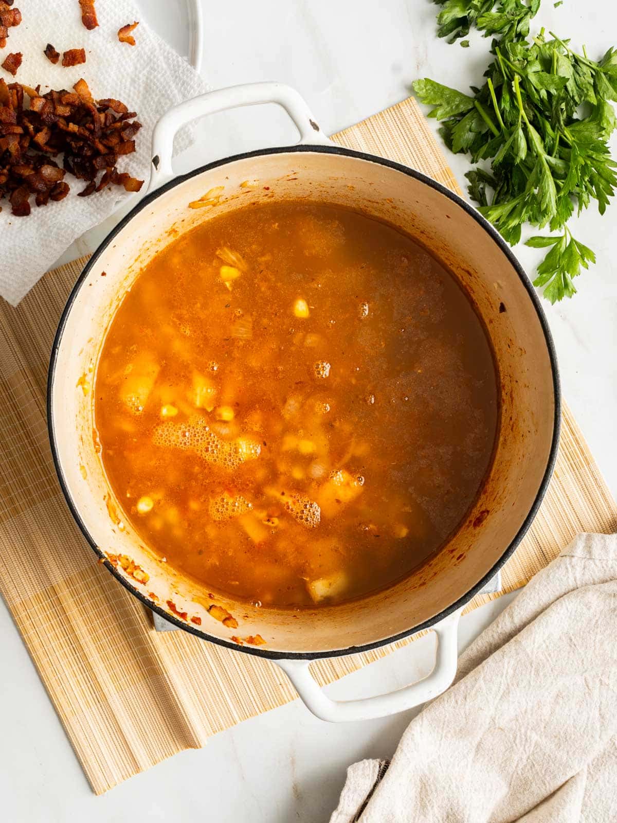 Bisque in a pot.