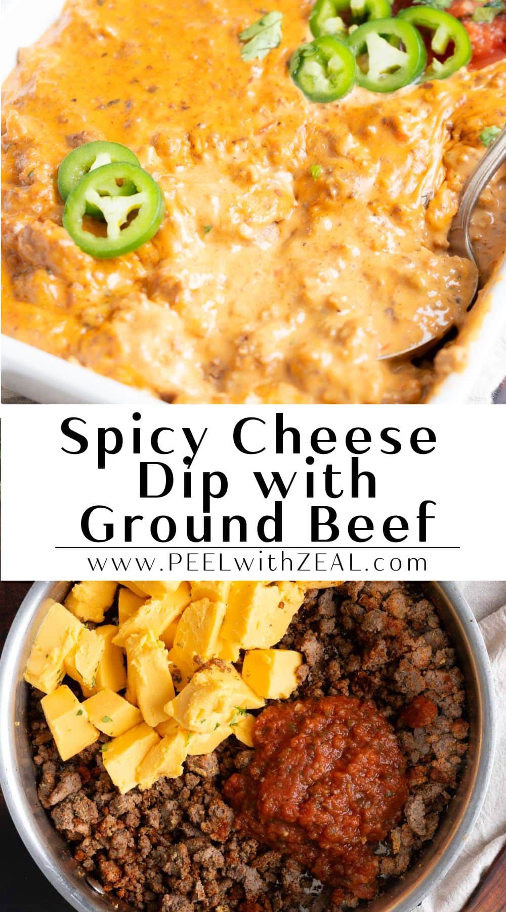 Cheesy Velveeta Hamburger Dip Peel with Zeal