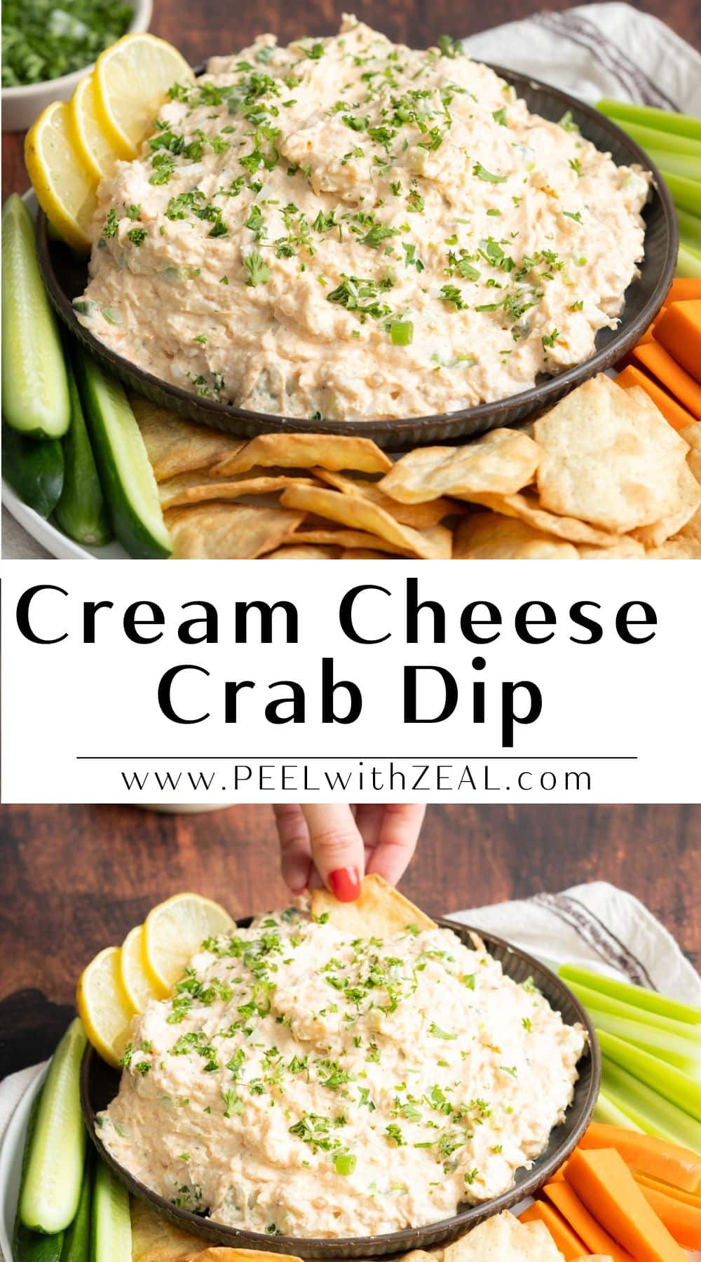 Cold Cajun Crab Dip with Cream Cheese Peel with Zeal