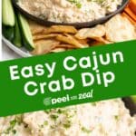 Cajun crab dip with cream cheese.