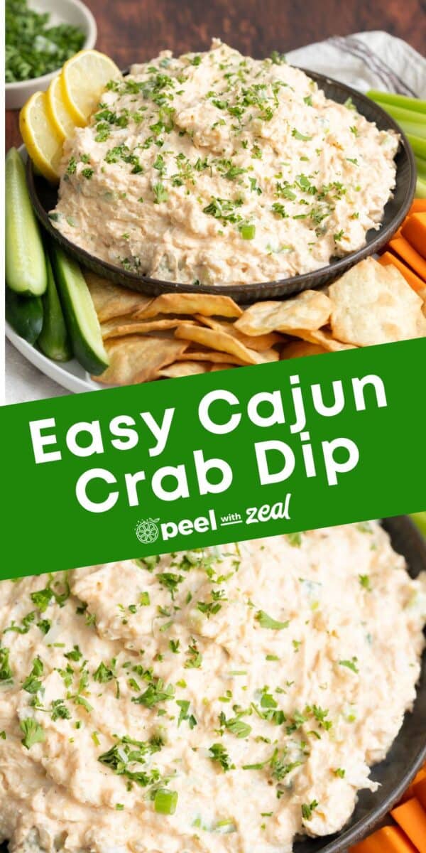 Cajun crab dip with cream cheese.