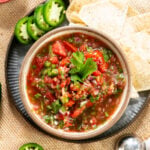 Garden salsa in a bowl.