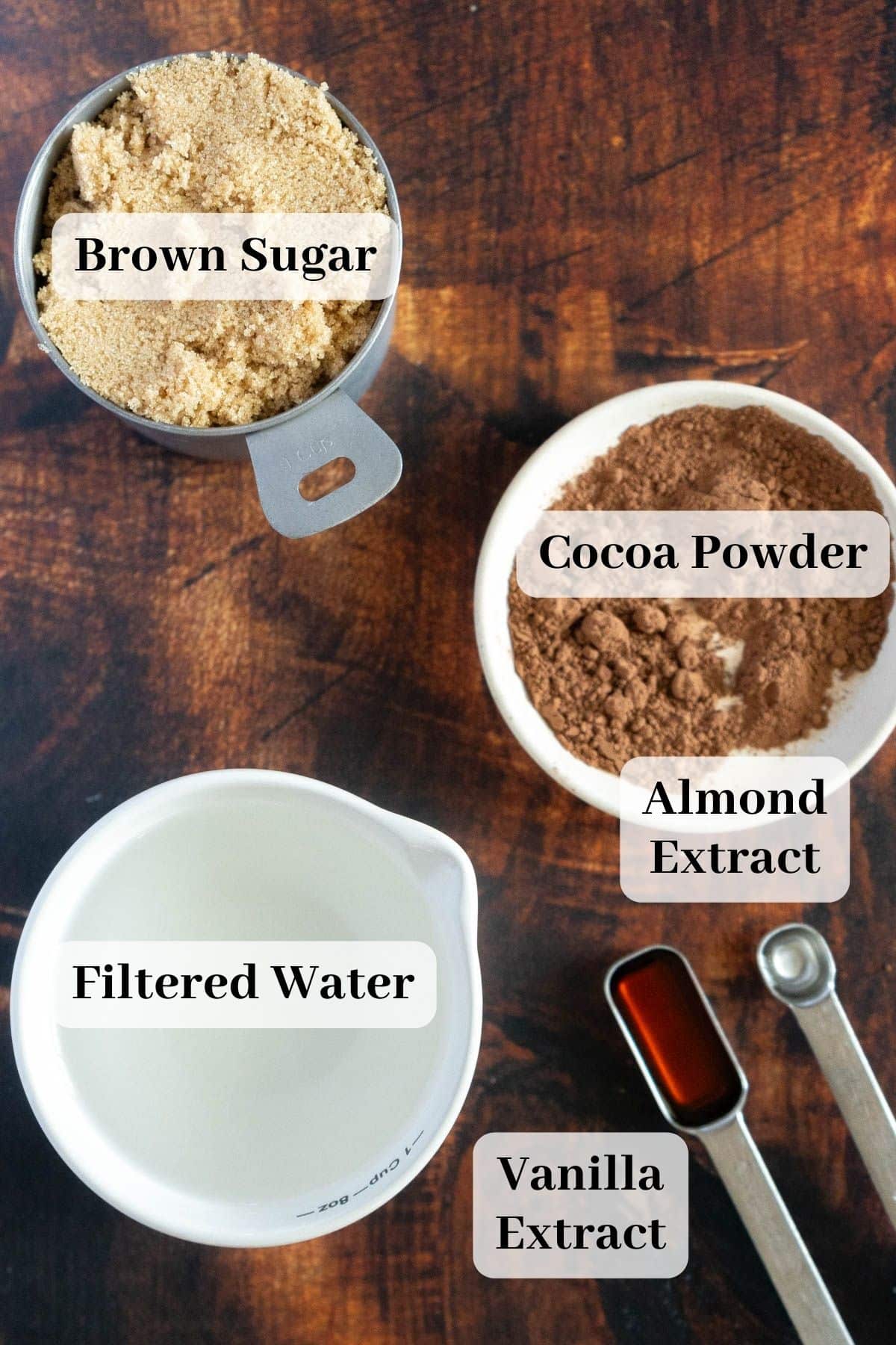 Recipe ingredients on a counter.