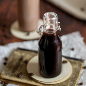 Irish cream syrup in a bottle.