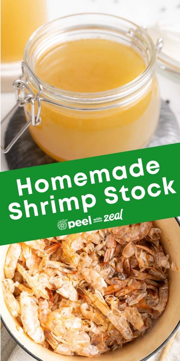Homemade shrimp stock.