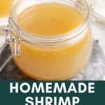 Homemade shrimp broth.