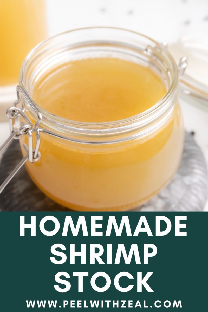 Homemade shrimp broth.