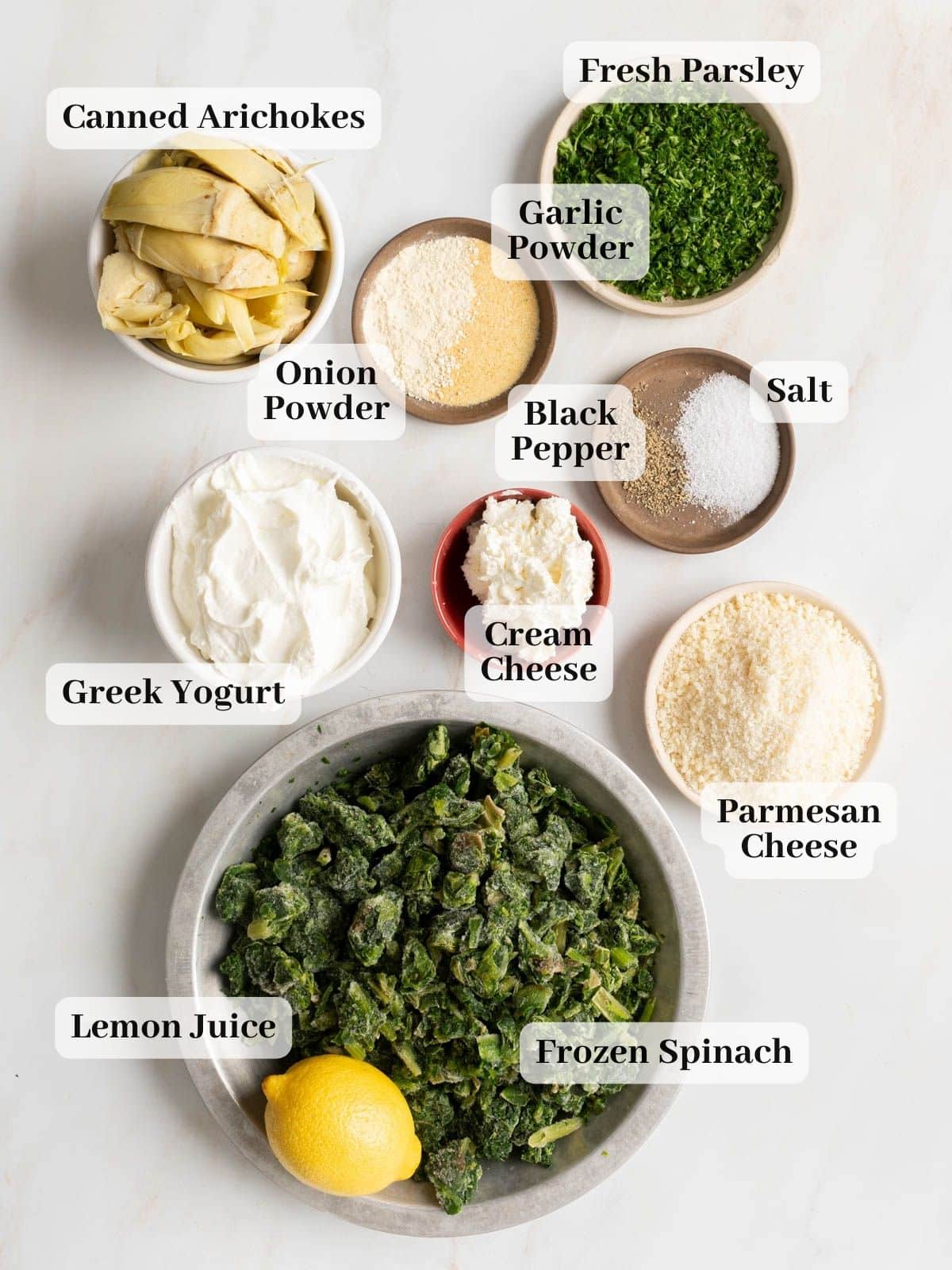 Recipe ingredients on a counter.
