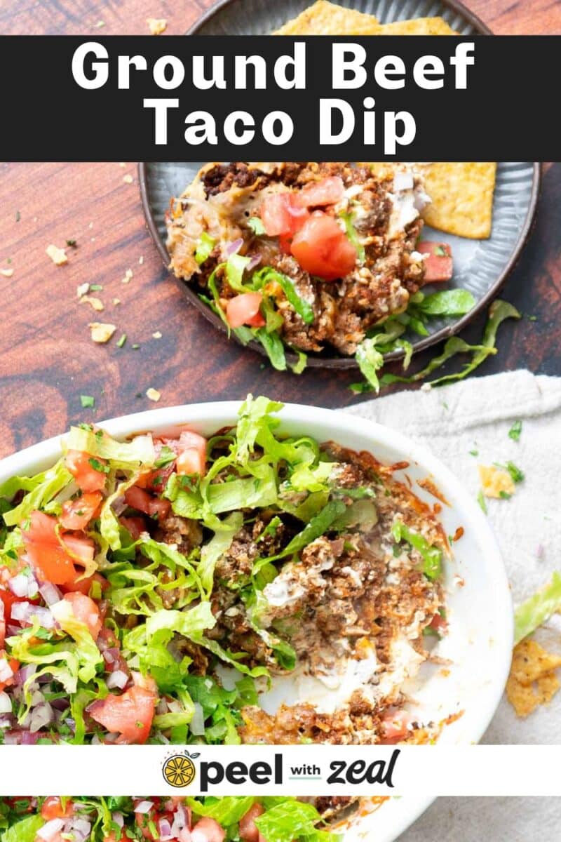 Beef taco dip recipe.