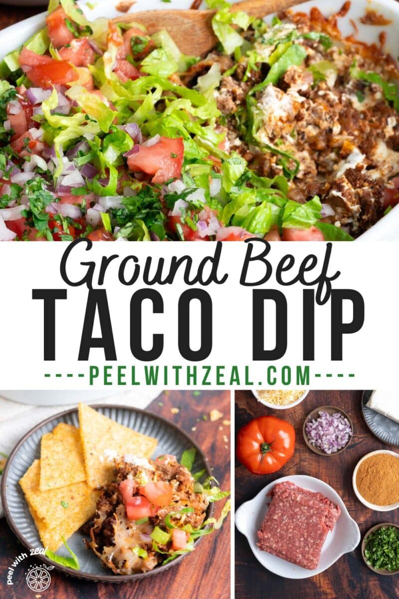 Ground beef taco dip.