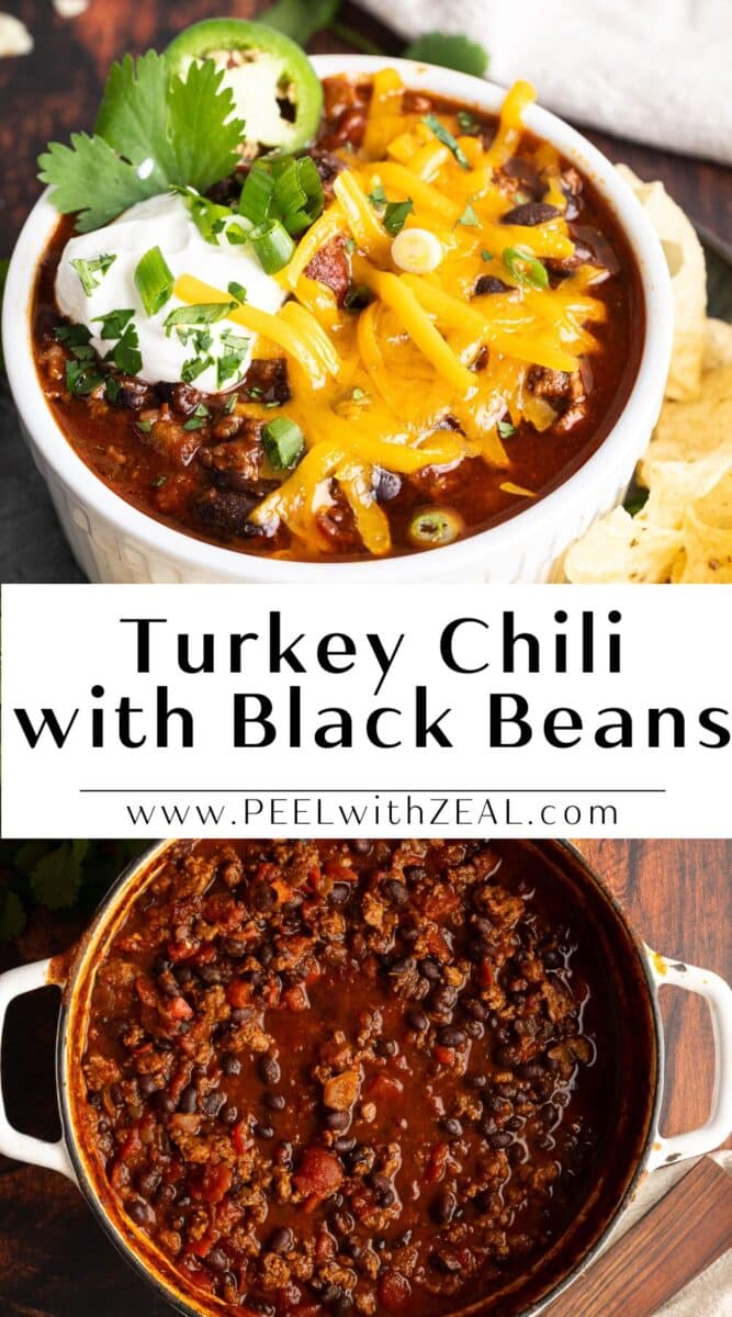 Black beans and turkey chili.