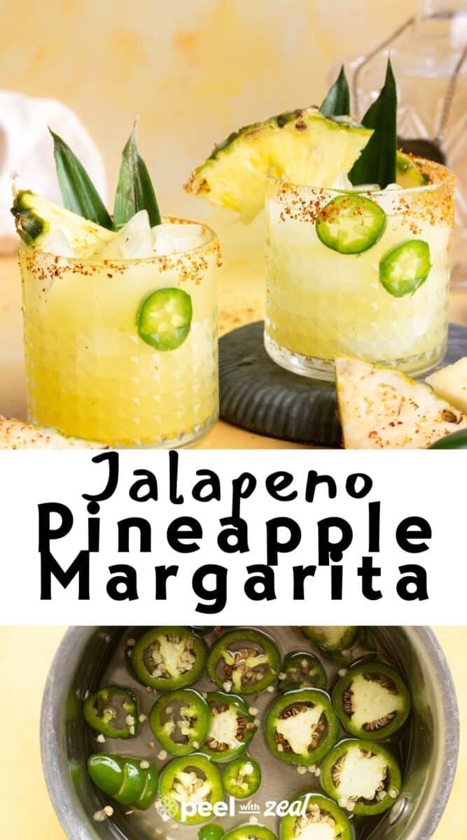 Pineapple margarita with jalapeno syrup.