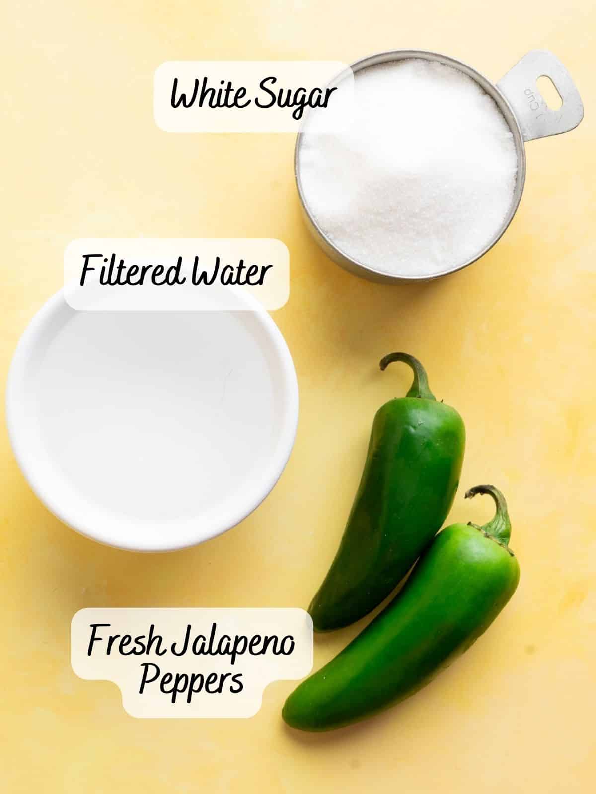 Recipe ingredients on a counter.