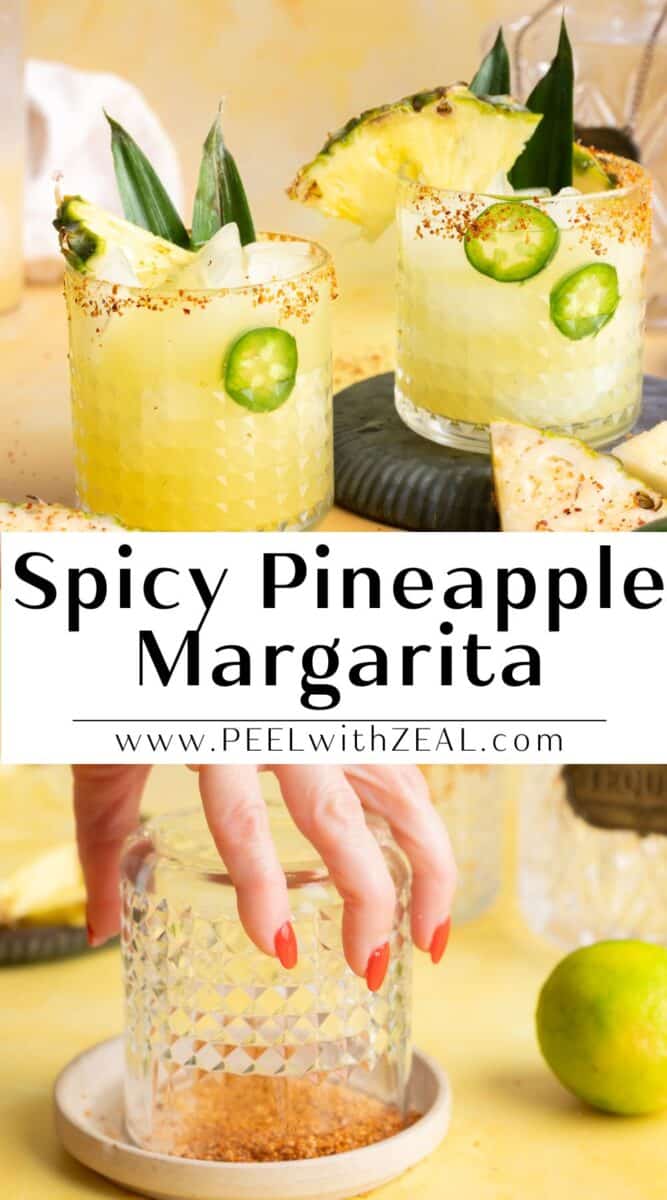 Pineapple margarita cocktail recipe.