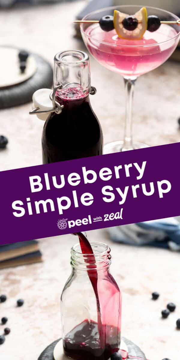 Blueberry syrup for cocktails.