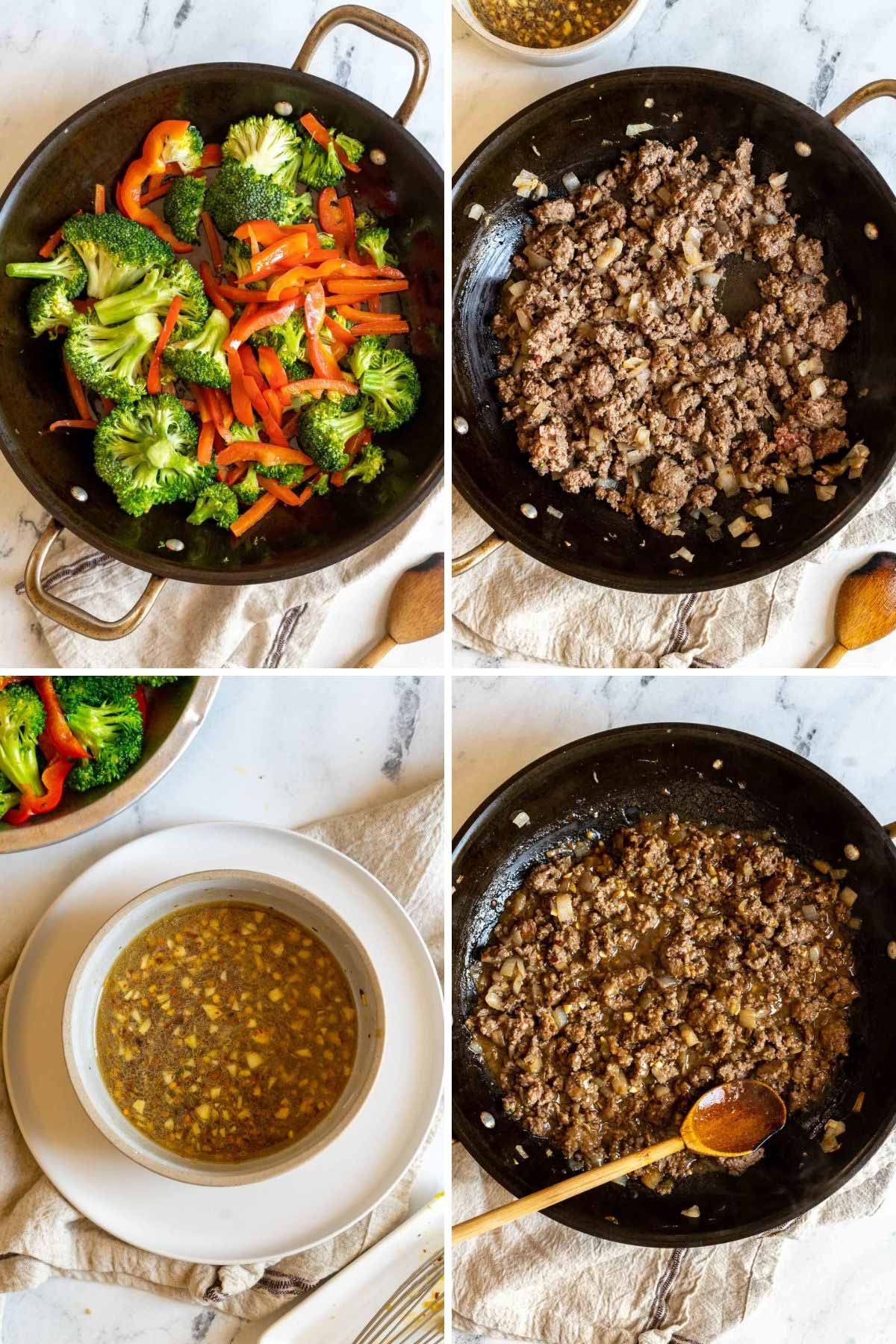 Making the recipe in a saute pan.