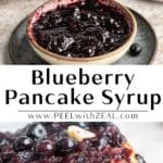 Blueberry syrup for pancakes.
