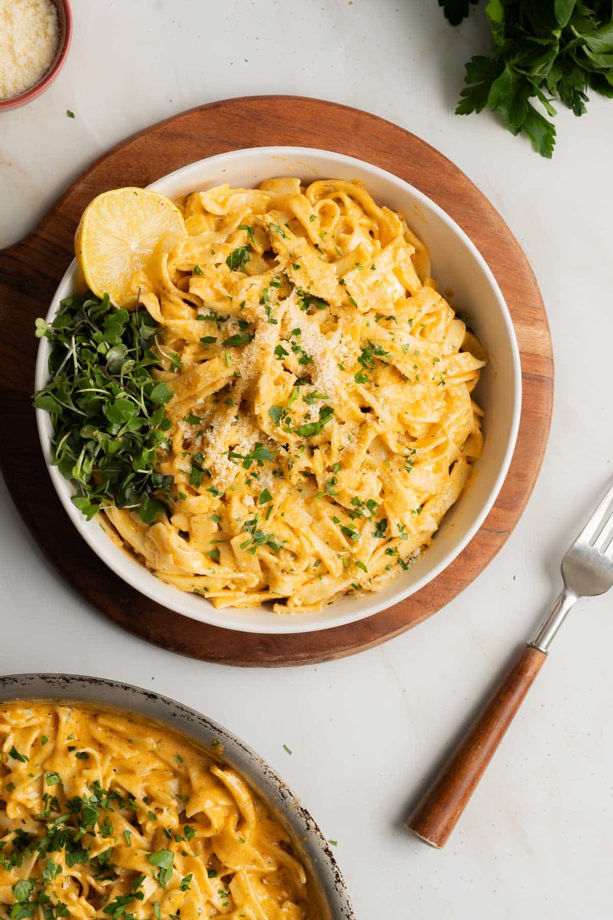 Homemade pasta with Cajun alfredo sauce.