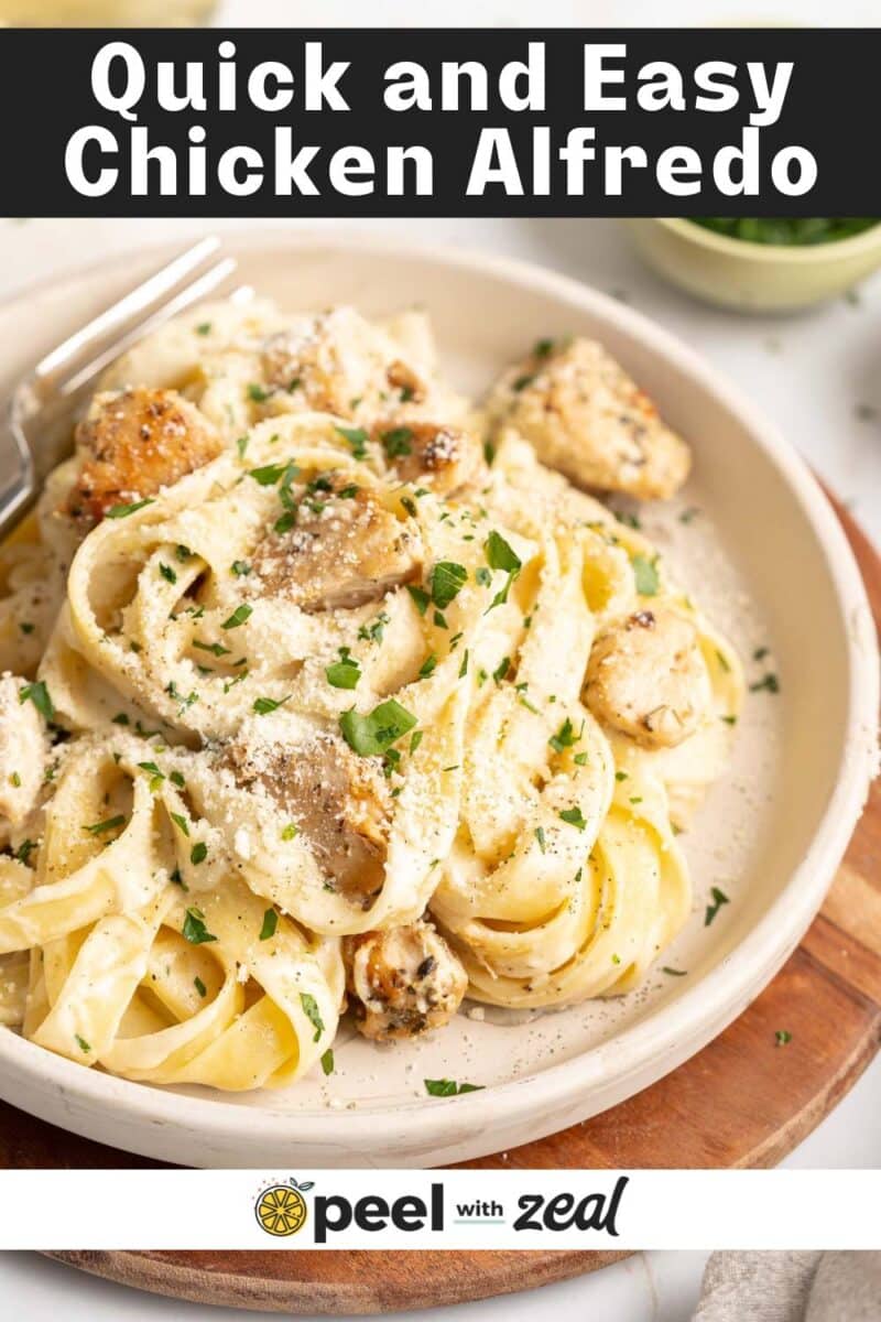 Easy chicken alfredo pasta recipe.
