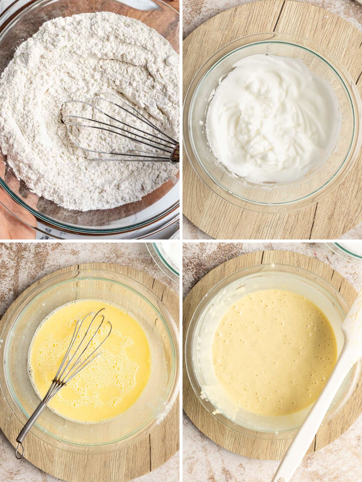 Waffle ingredients in a bowl.