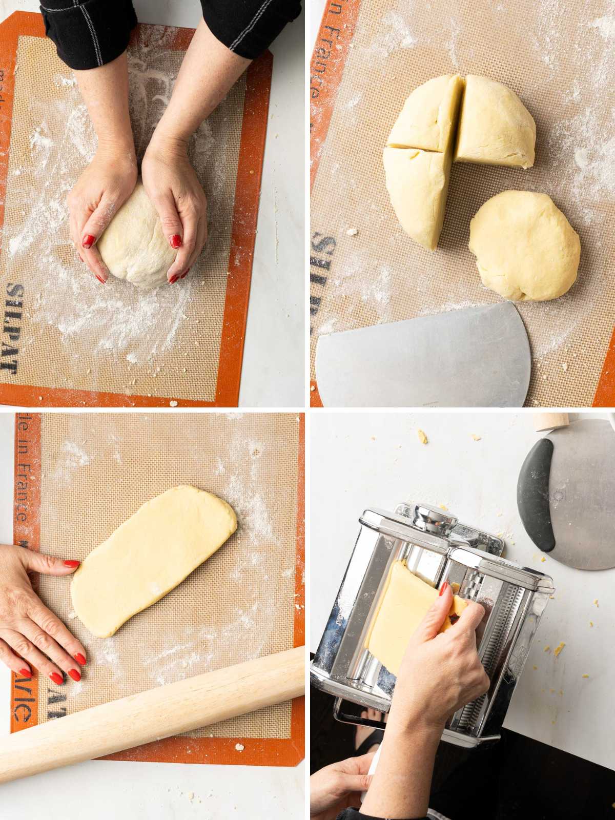 Making pasta dough.
