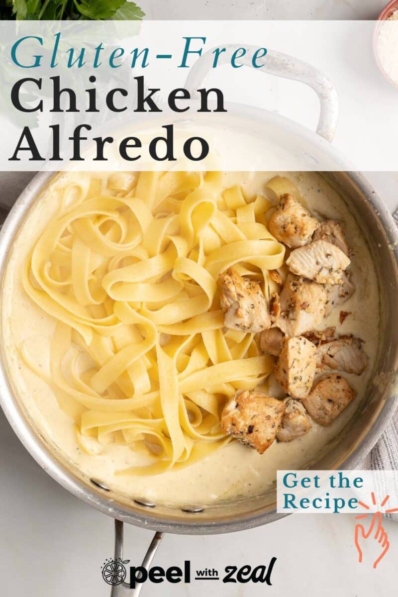 Chicken Alfredo pasta recipe.