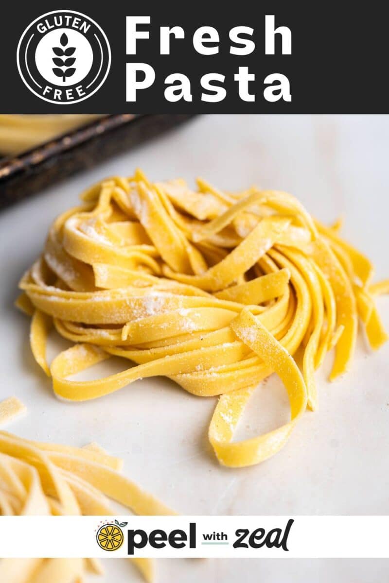 Fresh gluten-free pasta noodle.