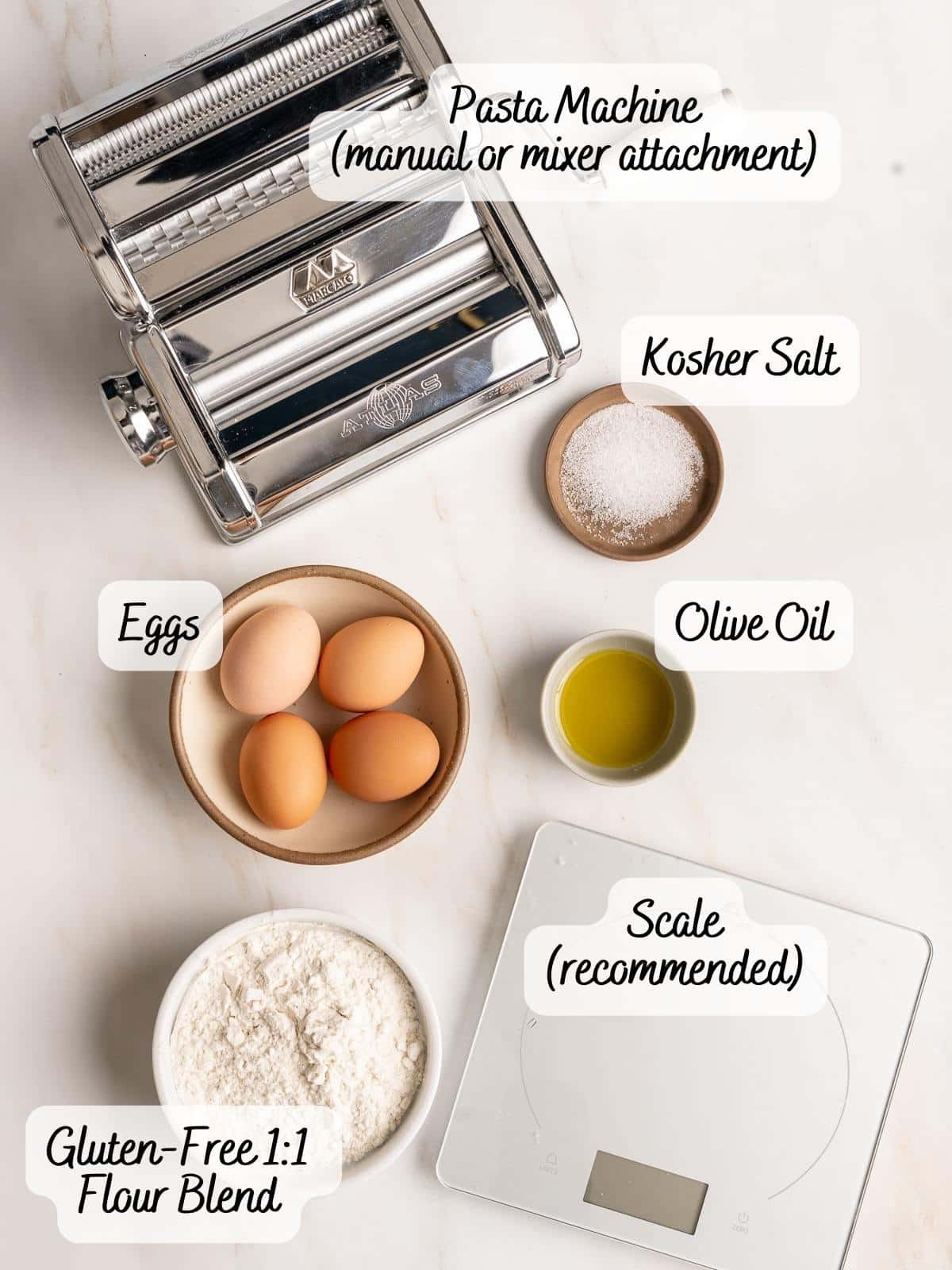 Recipe ingredients on the counter.