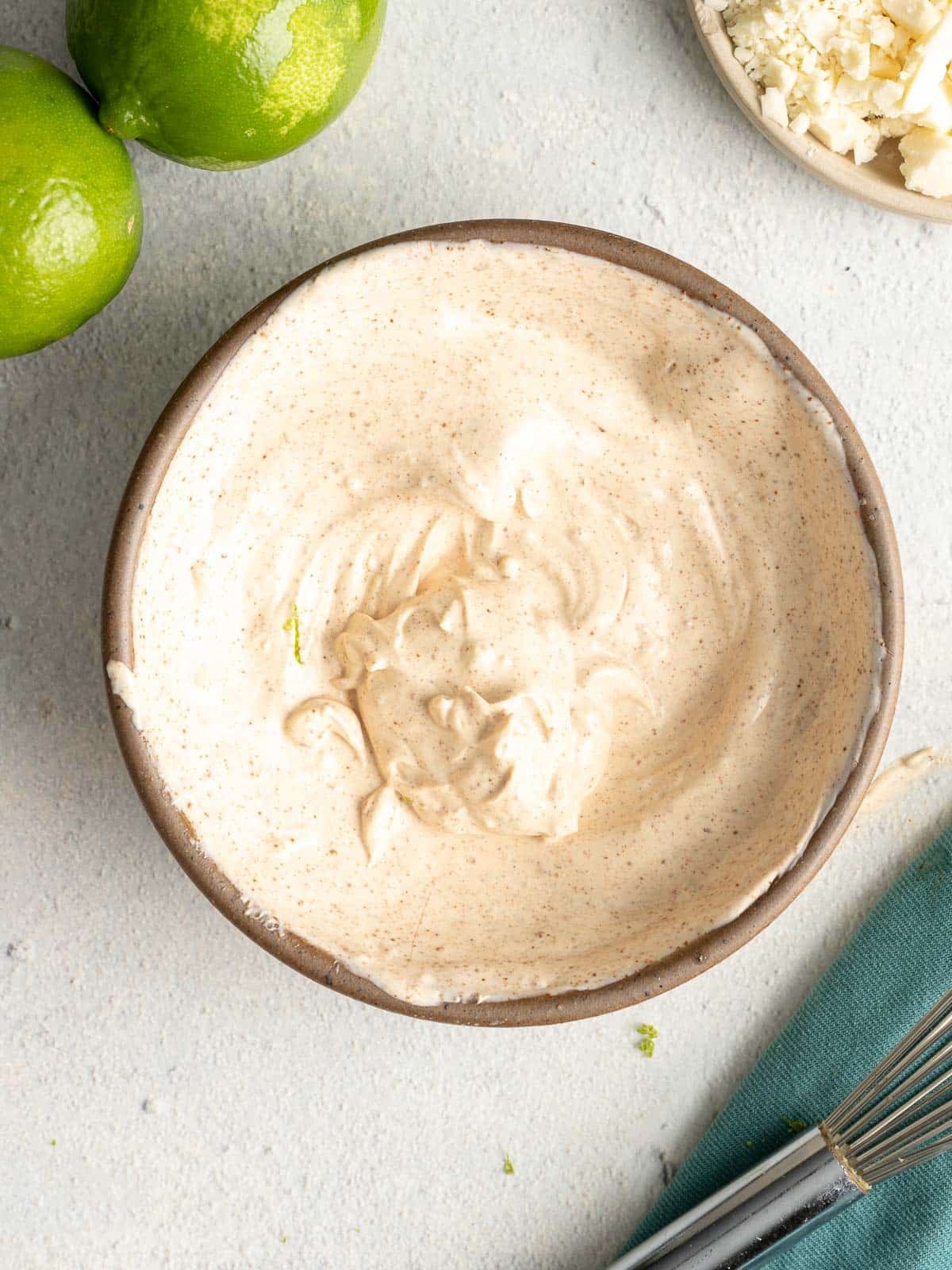 Homemade sauce for the Elote corn cups.