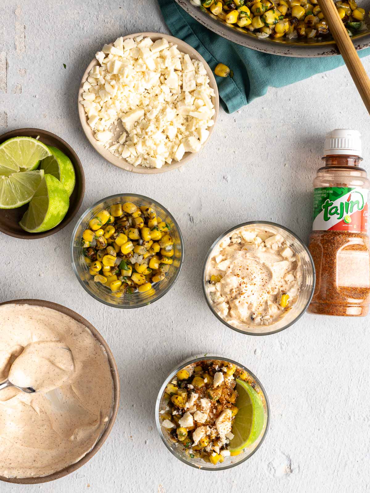 Recipe ingredients on the counter.