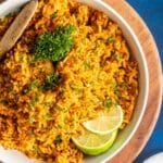 Easy gluten-free Spanish rice.
