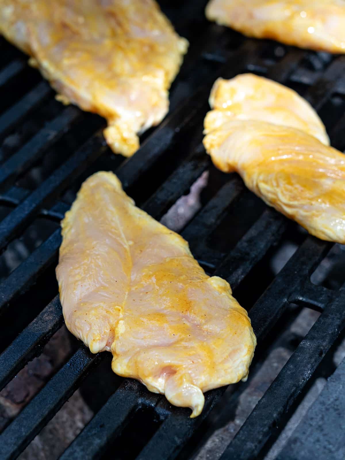 Seasoned Carolina barbeque on the grill.