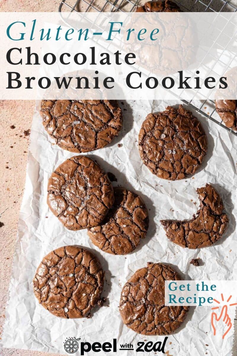 Chocolate brownie cookies displayed on the table.