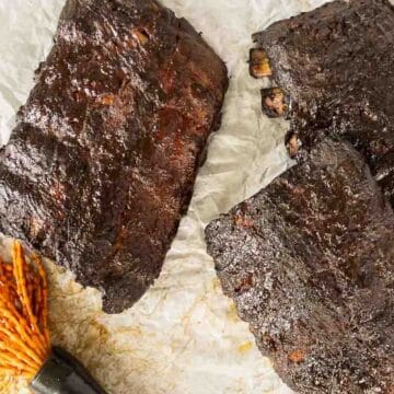 Smoke baby back ribs on the countertop.