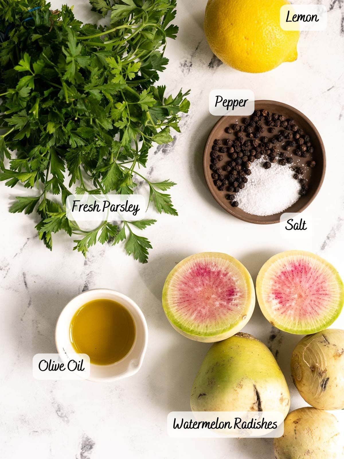 recipe ingredients on a counter.